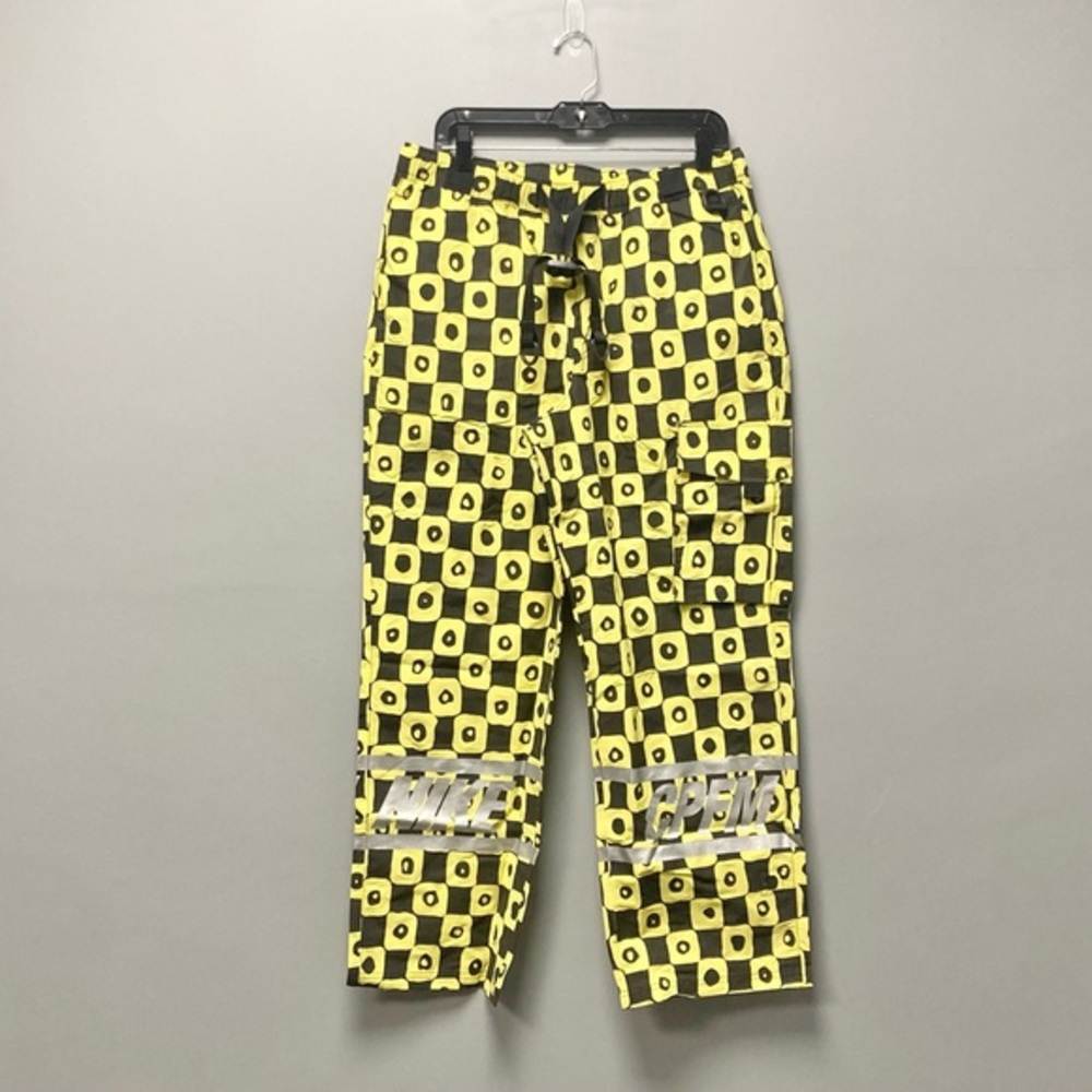 Nike x CPFM‎ Cactus Plant Flea Market Yellow Checkered Work Pants Reflective 3M